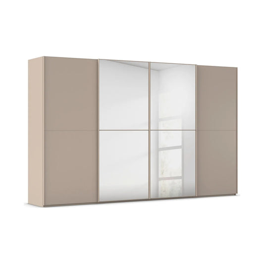 Supreme Duo Fango 4 Door Sliding Wardrobe with Mirror