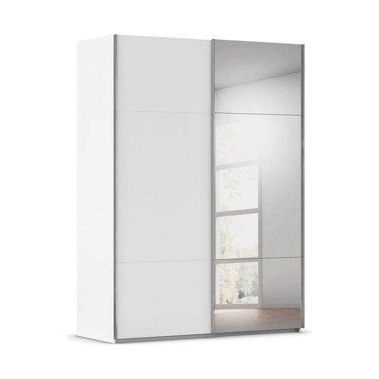 Rauch Contido 2 Door Sliding Wardrobe with Mmirror in White