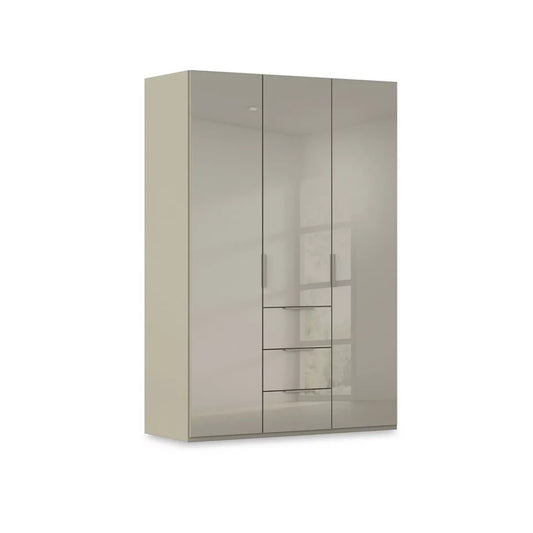Rauch Haven 3 Door Combi Wardrobe with Glass Doors in Fango