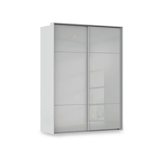 Rauch Haven 2 Door Slider Wardrobe with Glass Doors in Silk Grey