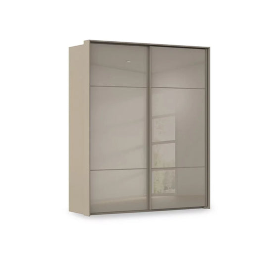 Rauch Heaven 2 Door Slider Wardrobe with Glass Doors in Fango