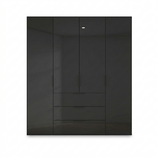 Rauch Heaven 4 Door Combi Wardrobe with Glass Doors - Front view