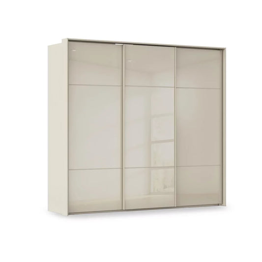 Rauch Haven 3 Door Slider Wardrobe with Glass Doors in Champagne