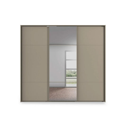 Rauch Haven 3 Door Slider Wardrobe with 2 Décor Doors and 1 Mirror Door - Front view