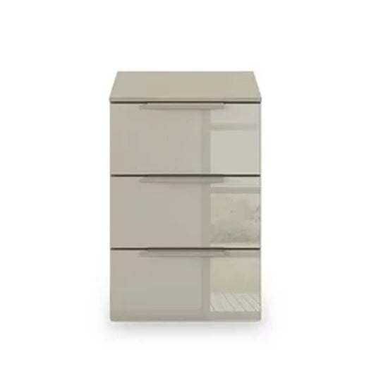 Rauch Heaven 3 Drawer Bedside Cabinet with Glass Front - Front view