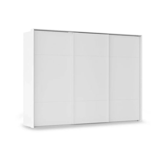 Rauch Haven 3 Door Slider Wardrobe with Décor Doors in White