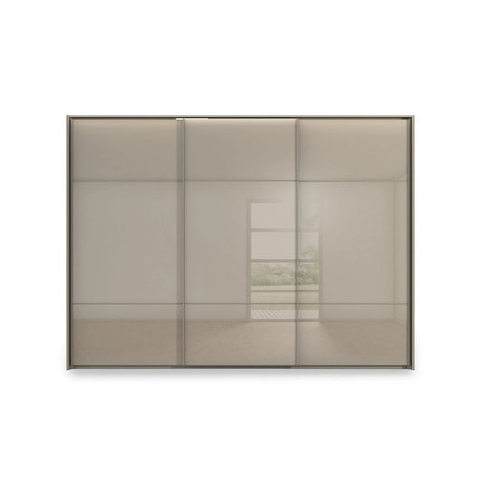 Rauch Haven 3 Door Slider Wardrobe with Glass Doors and Lights - Front view