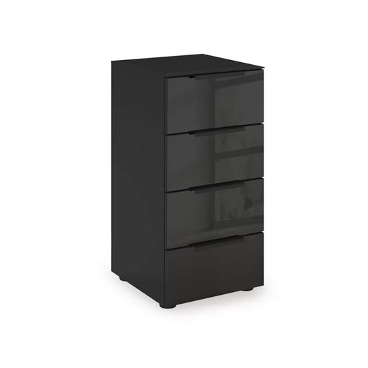 Rauch Heaven 40cm 4 Drawer Chest with Glass Front in Black