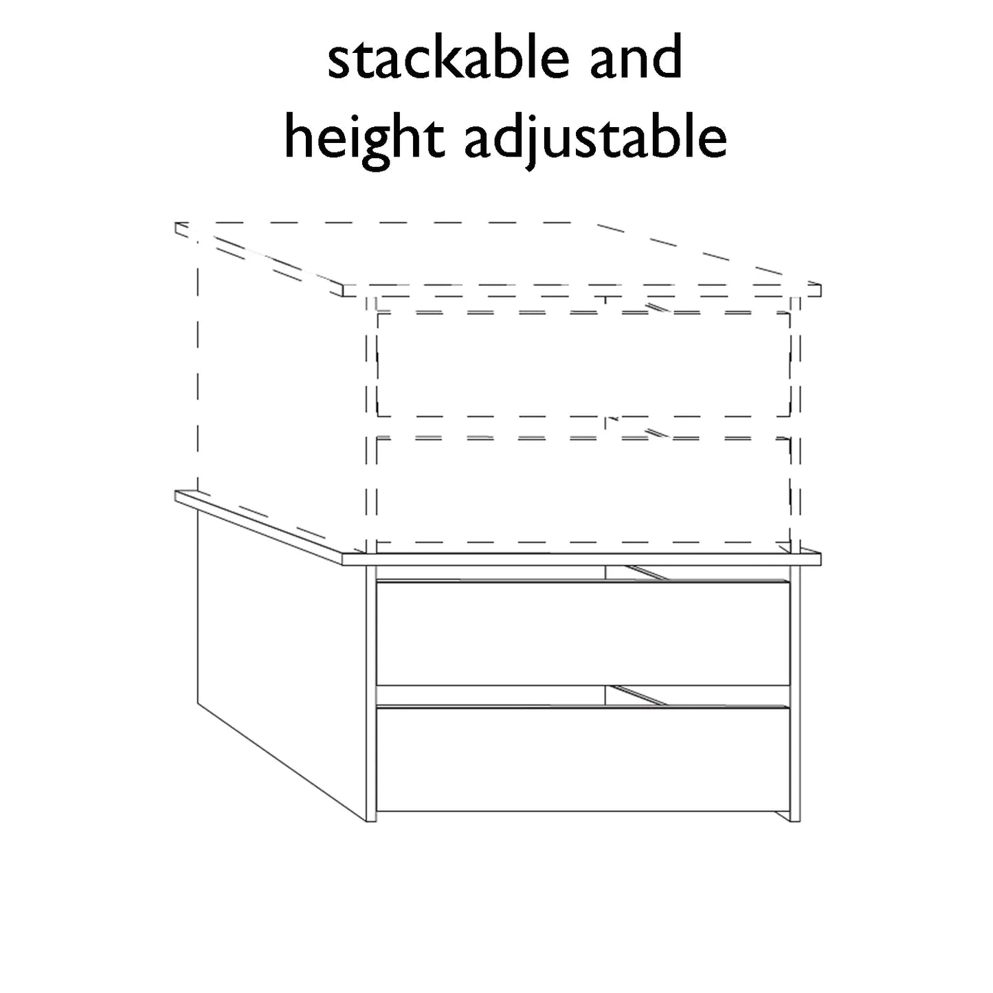 VIP Interior Drawer Insert Stackable For Wiemann Wardrobes - 2 Drawers