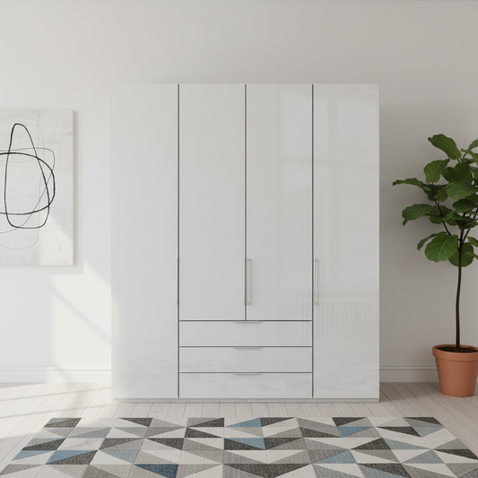 Templin 1000 4 Door 3 Drawers 200cm Hinged Wardrobe