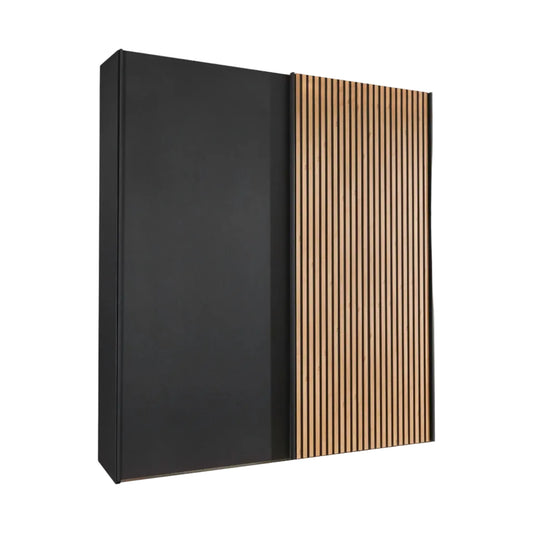 Tulsa 2 Door Black Sliding Door Wardrobe
