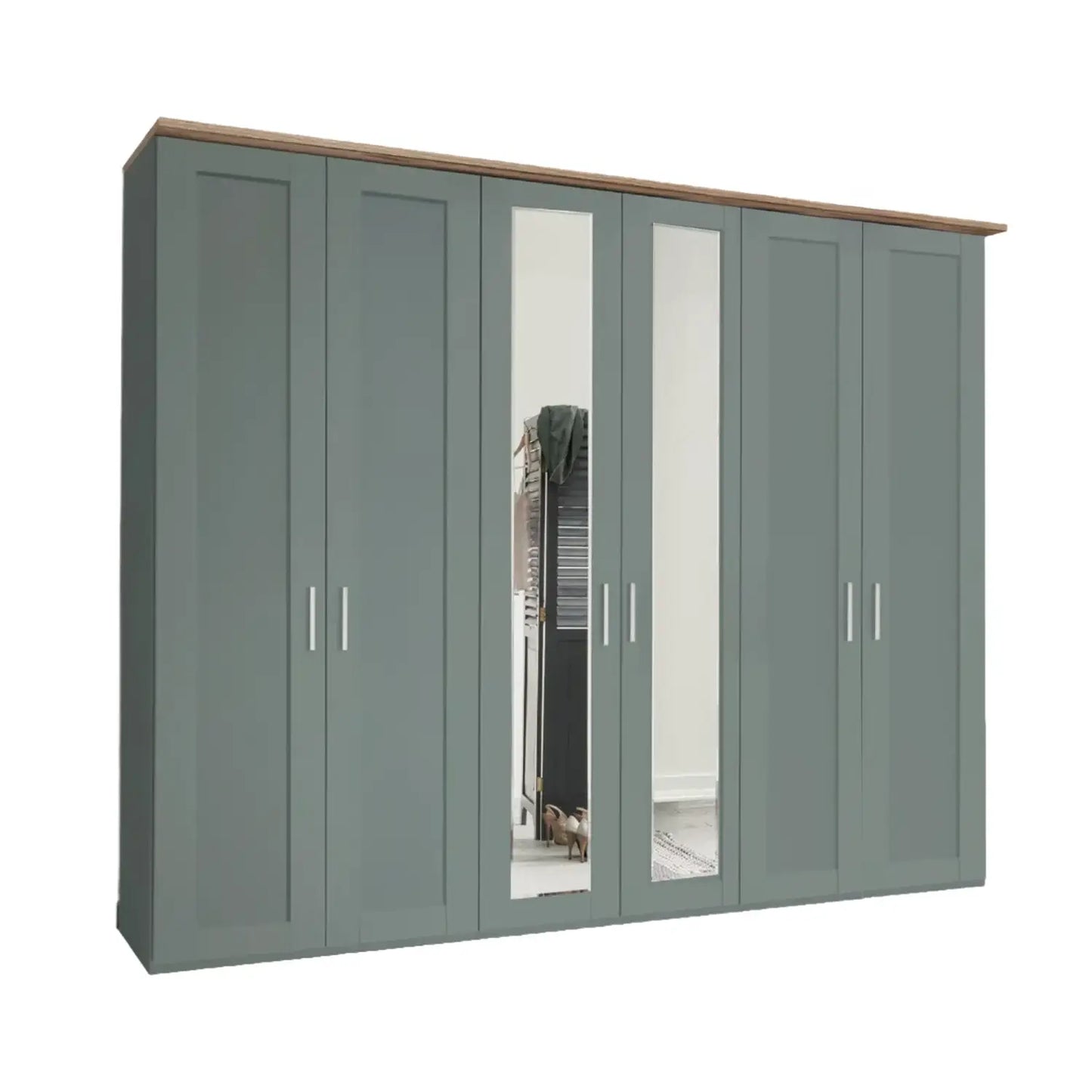 Kempton Sage Green 4 Door Hinged Wardrobe