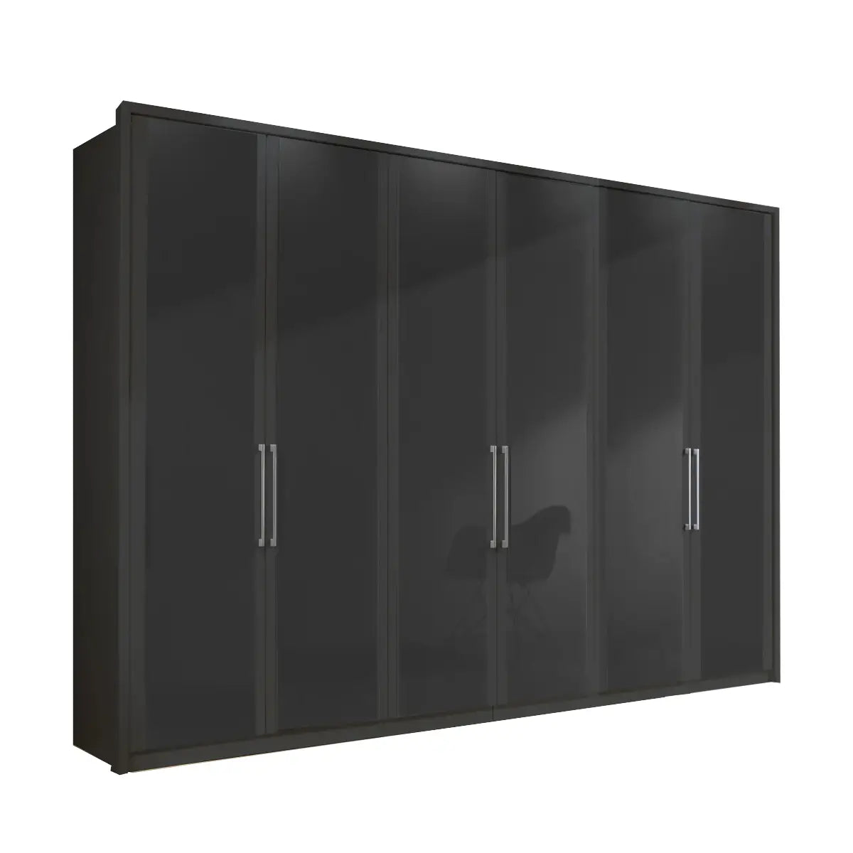 Wiemann Bristol Graphite Glass Front 4 Door Wardrobe