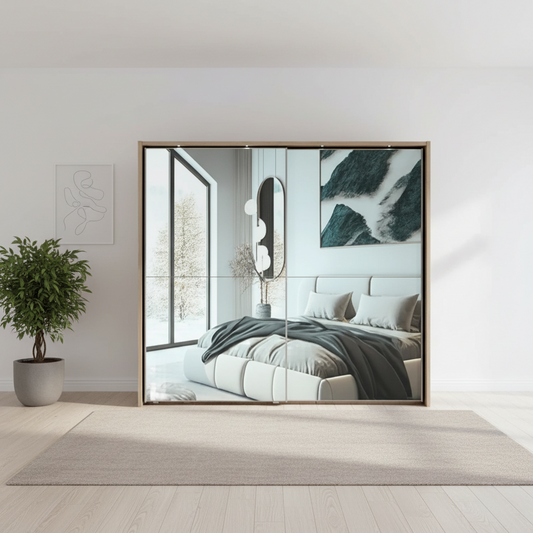 Wiemann Bristol Rustic Oak Sliding Door Mirrored Wardrobe