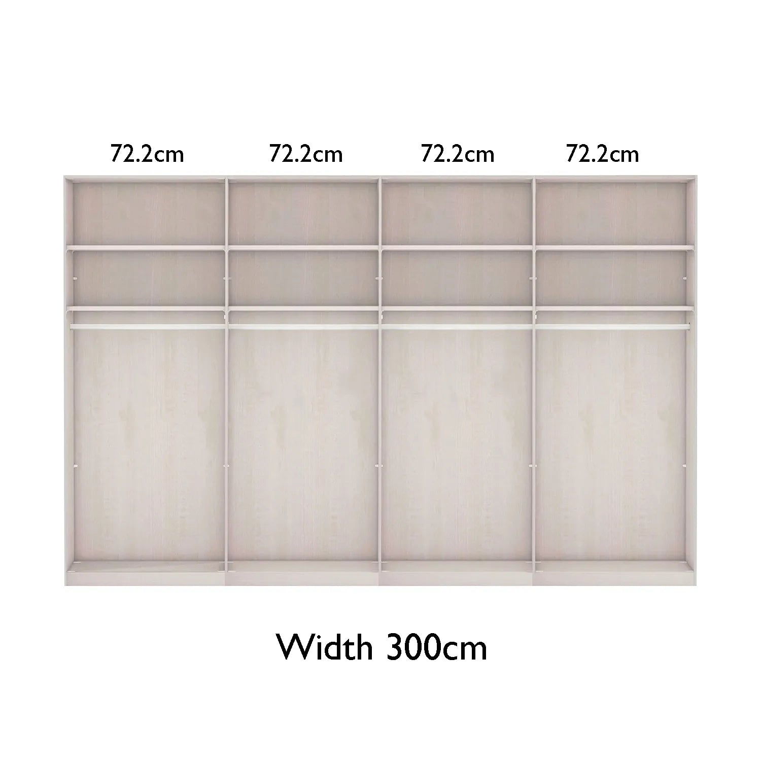 Corfu 300cm Large Bianco Oak and Mirror Front Sliding Door Wardrobe