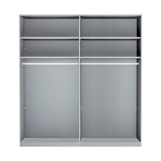 Wiemann VIP Grey wardrobe Interior with sliding doors on a white background