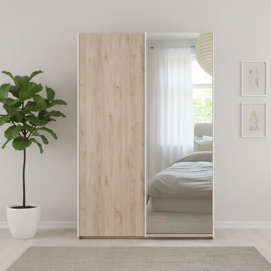Wiemann Oxford 2 Door Sliding 200cm Holm Oak Wardrobe with Mirror