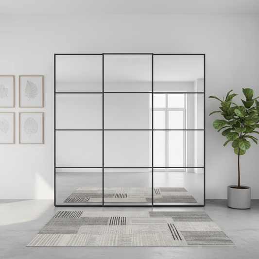 Wiemann Full Mirror Phoenix Matrix Havana Carcase 3 Door Sliding Wardrobe - Front view