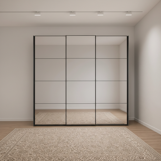 Wiemann Full Mirror Matrix Lava Carcase 3 Door Sliding Wardrobe - Front view