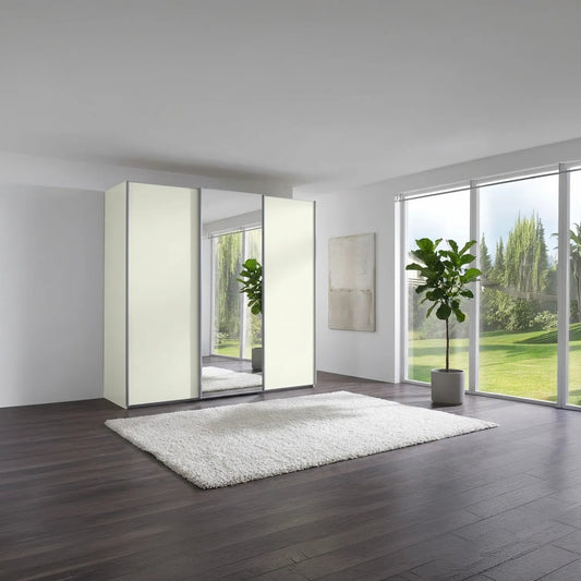 Wiemann Phoneix White 3 Door Sliding Wardrobe with Mirror