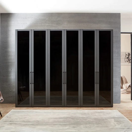 Large 6 Door Hinged Wardrobe Width 300cm Height 216cm or 236cm