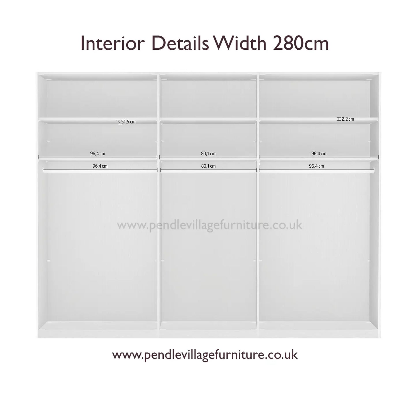 Tulsa 3 Door Decor Champagne Sliding Door Wardrobe with Oak Decking