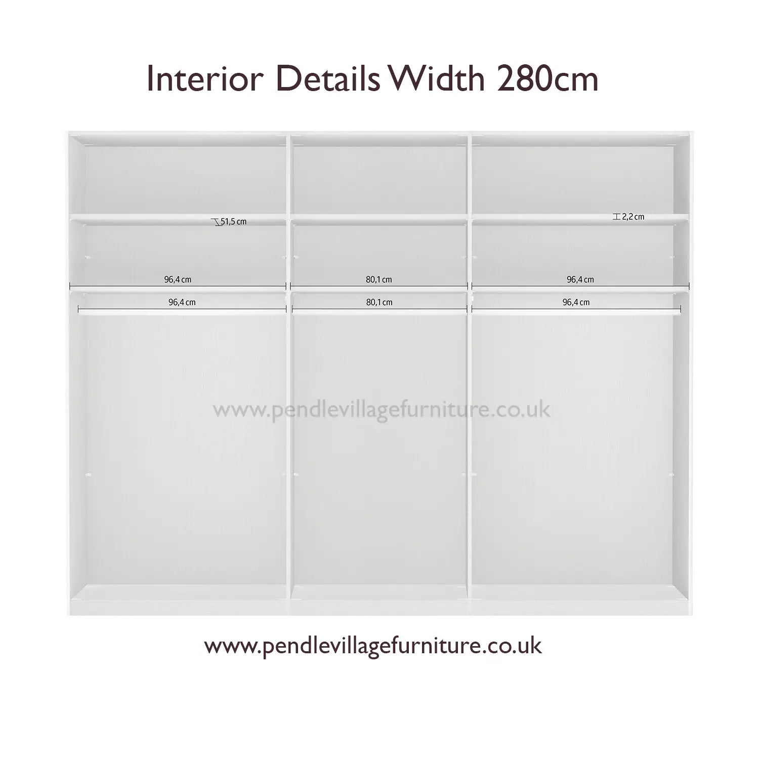 Tulsa 3 Door Decor Champagne Sliding Door Wardrobe with Oak Decking