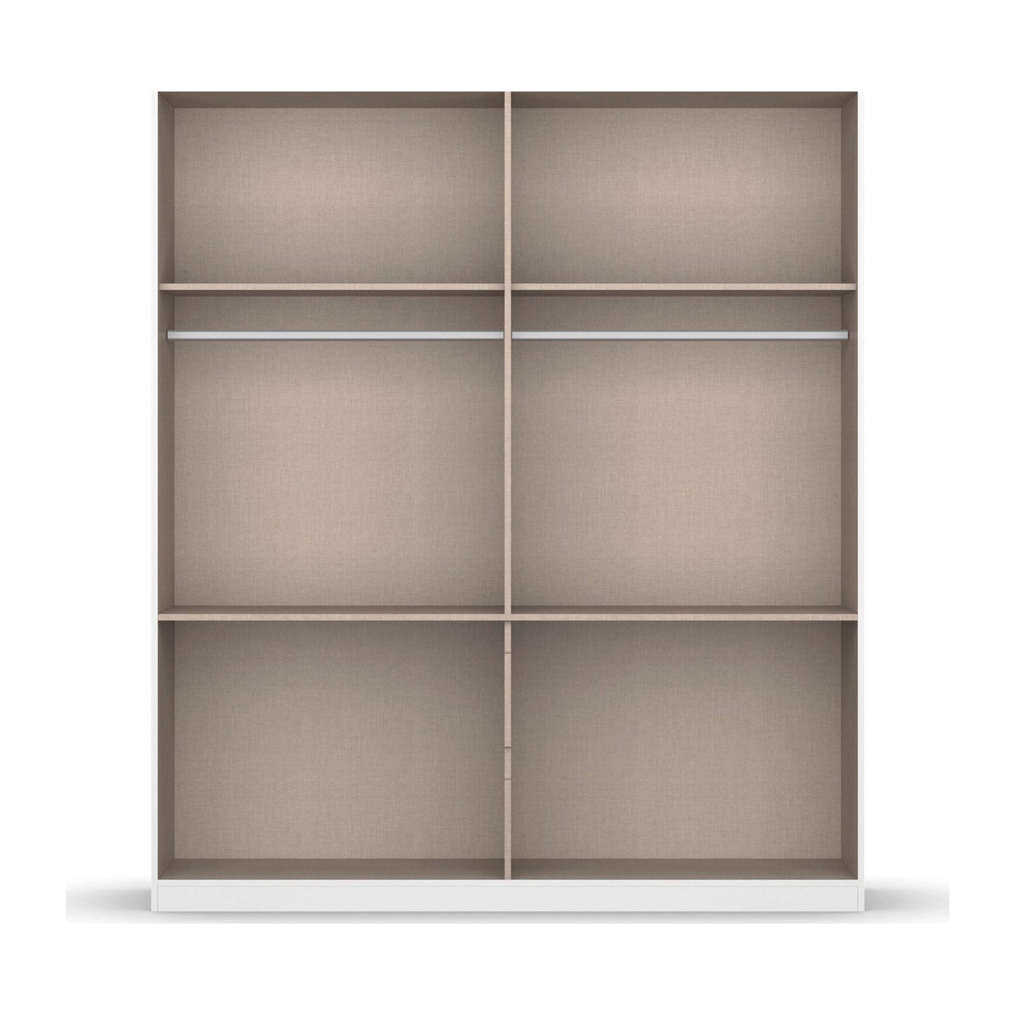 Winnipeg Metallic Grey 4 Door Wardrobe with Drawers – W181CM - Interior View