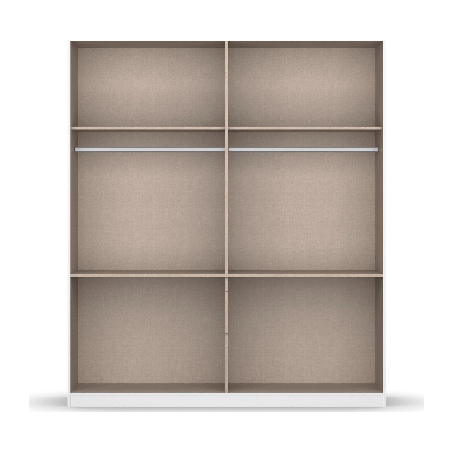 Winnipeg Metallic Grey 4 Door Wardrobe with Drawers – W181CM - Interior View