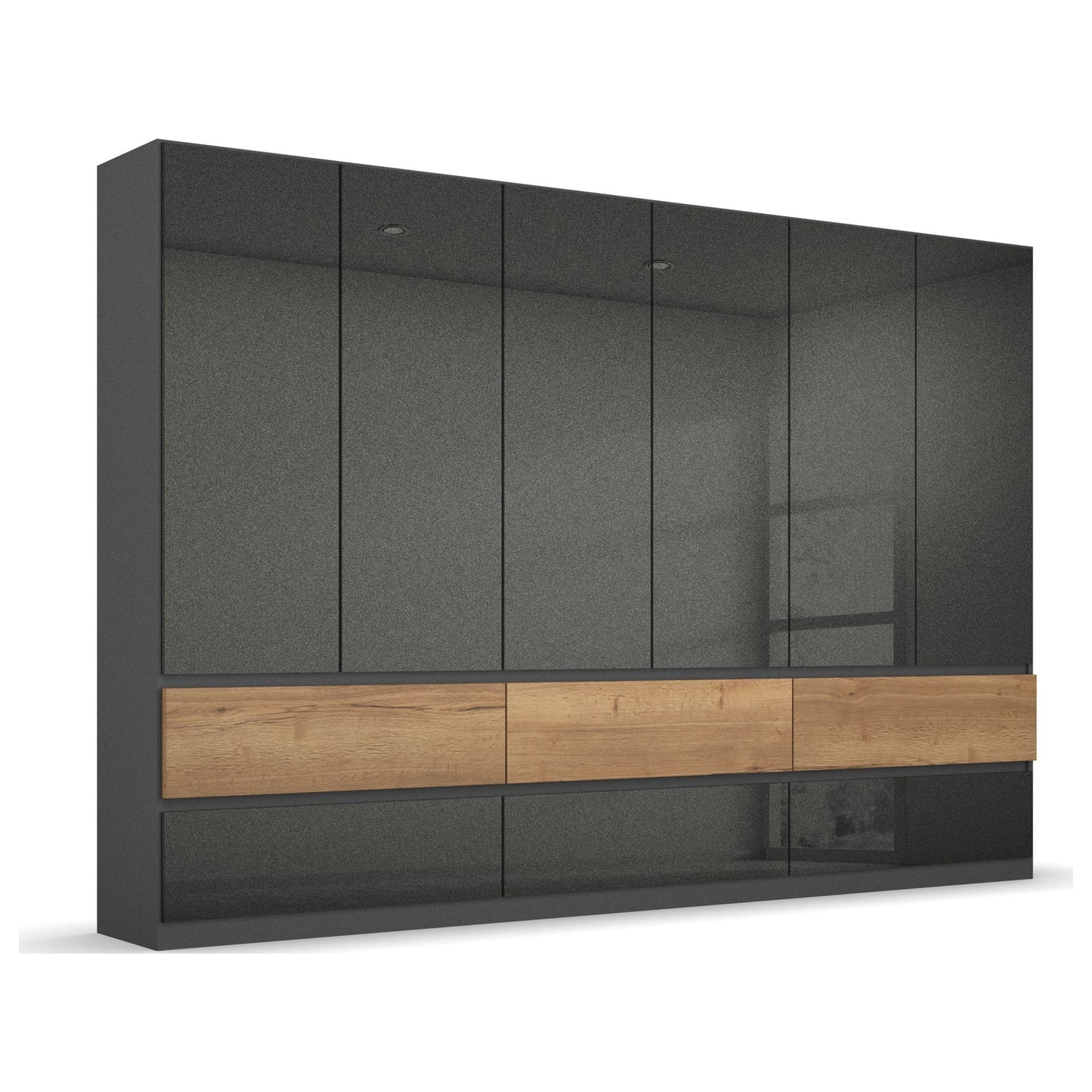 Winnipeg Metallic Grey 6 Door Wardrobe with Drawers - W271CM