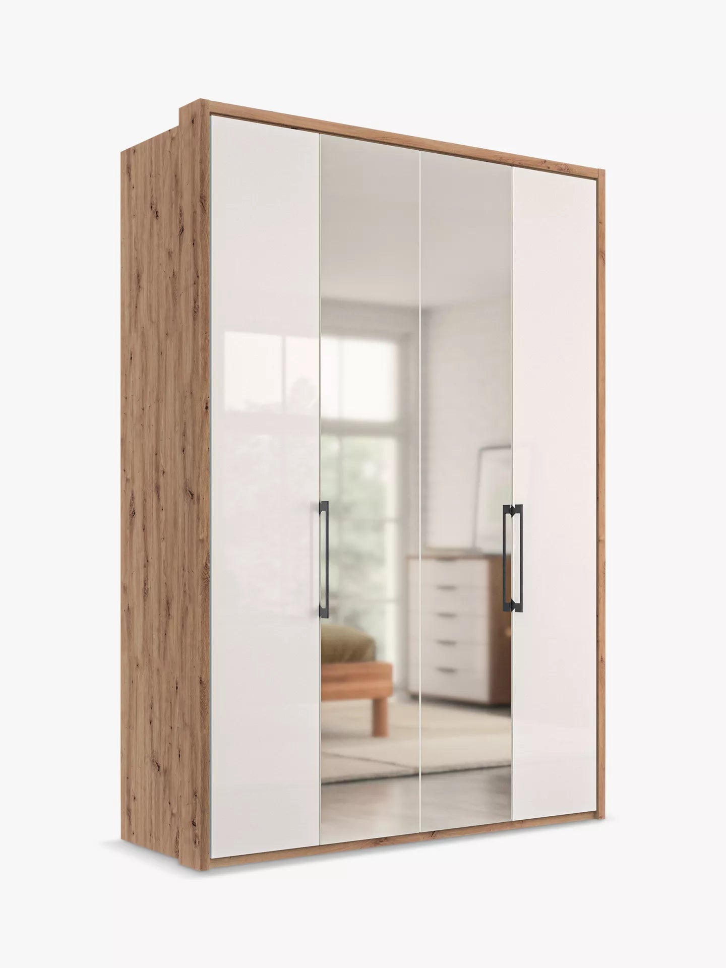 Wiemann Saka 150cm wardrobe with mirrored doors and spacious storage compartments