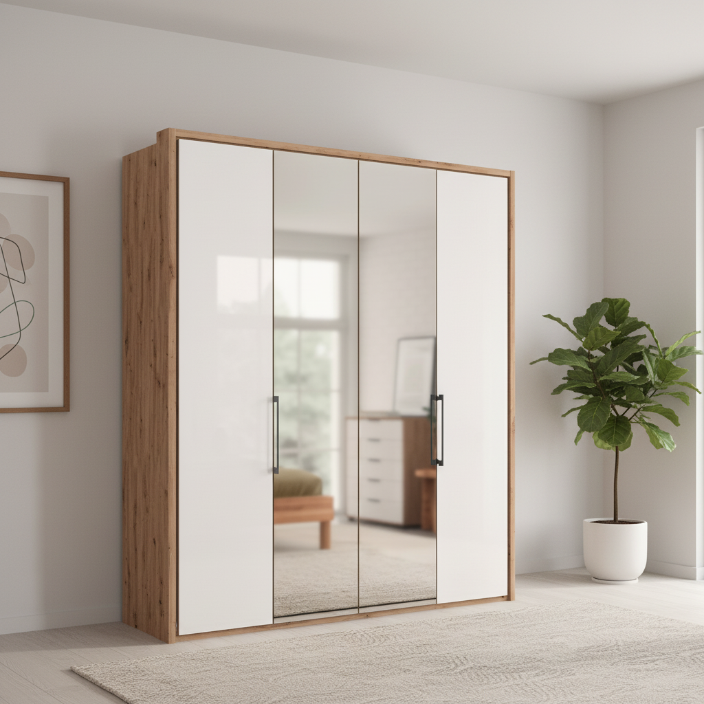 White 4 Door Wardrobes