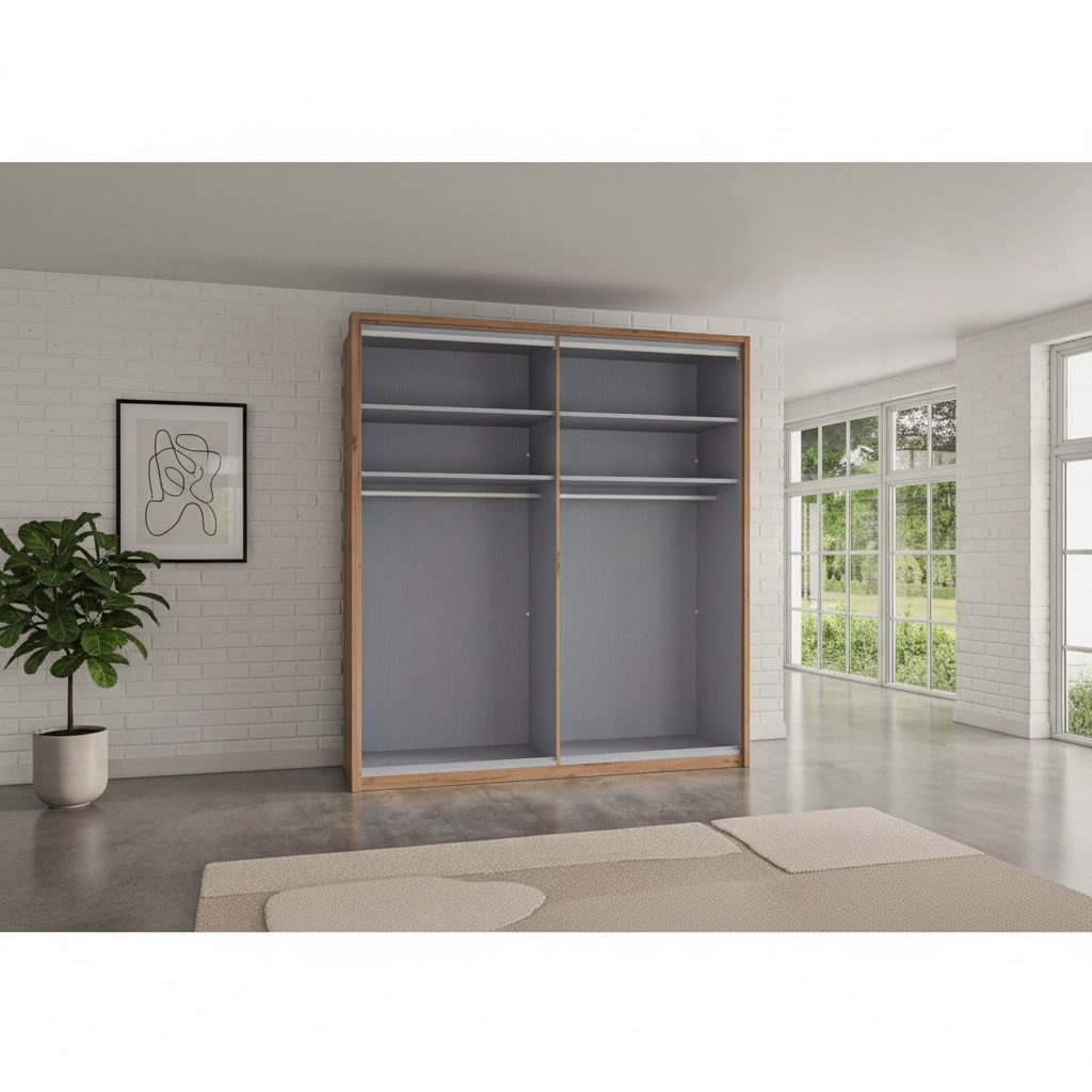 German-made Wiemann wardrobe with adjustable shelving and hanging rails