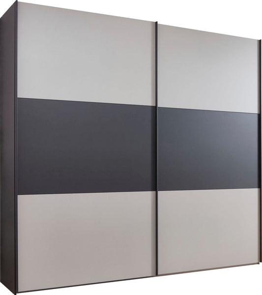 Corfu Graphite and Pebble Grey Sliding Door Wardrobe