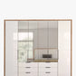 Wiemann Saka 250cm Bi-Fold Wardrobe With 2 Glass Doors & 4 Mirror Doors & 6 Glass Drawers