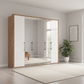 Wiemann Saka 250cm bi-fold wardrobe with 2 glass doors and 4 mirror doors