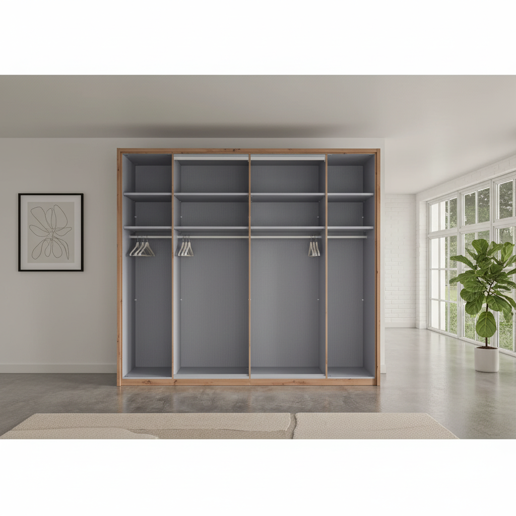 German-made Wiemann wardrobe with adjustable shelving and hanging rails