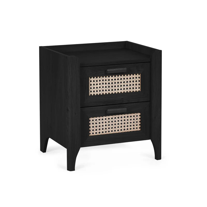 Sydney 2 Drawer Bedside in Black Colour