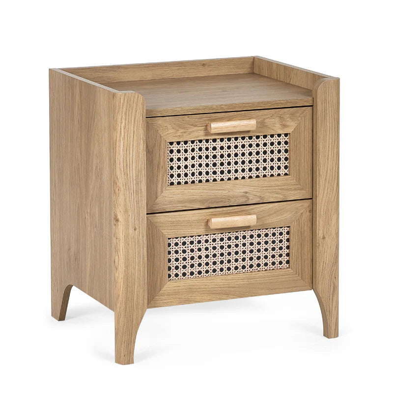 Sydney 2 Drawer Bedside in Oak Colour