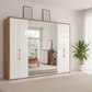 Wiemann Saka 300cm bi-fold wardrobe with 4 glass doors and 4 mirror doors