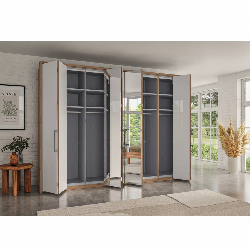 German-made Wiemann wardrobe with adjustable shelving and hanging rails