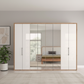 White Oak Wiemann Saka wardrobe with mirrored centre door panels