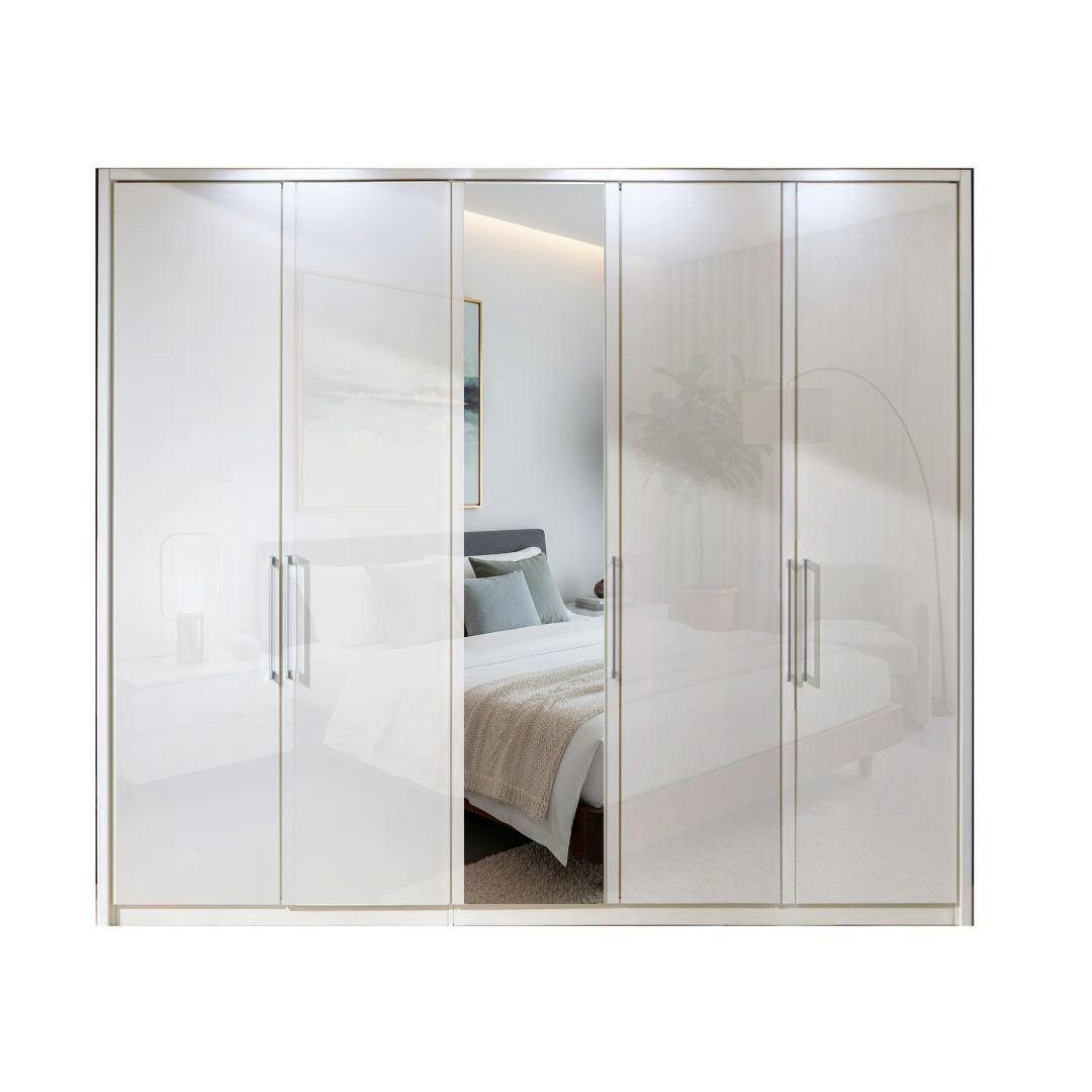 Wiemann Bristol White 4 Door Wardrobe With Mirror