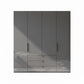 Amara 200cm 4 Door Bifold Combi Wardrobe with Glass Doors and Drawers in Lava - Front View