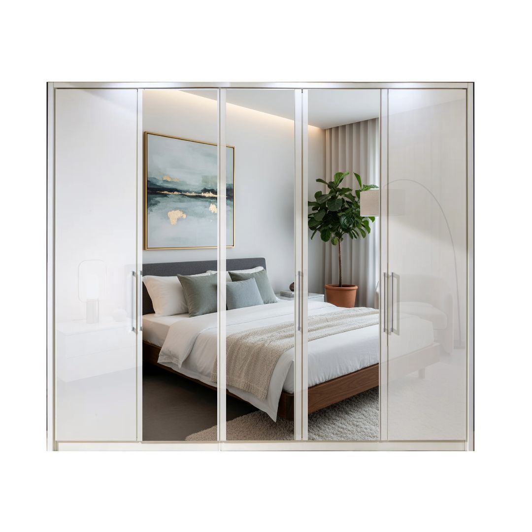 Wiemann Bristol White 4 Door Wardrobe With Mirror