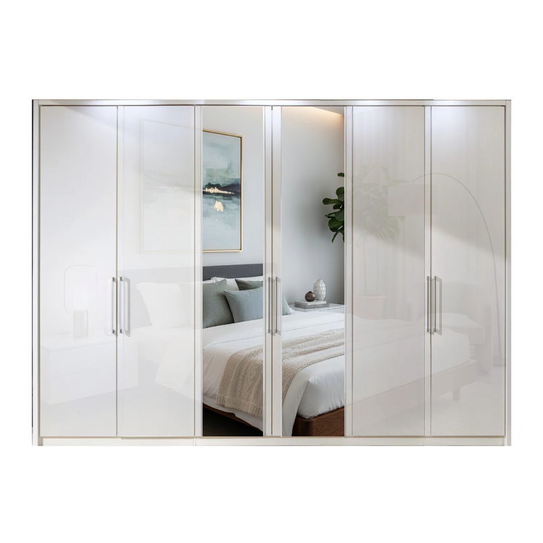 Wiemann Bristol White 4 Door Wardrobe With Mirror