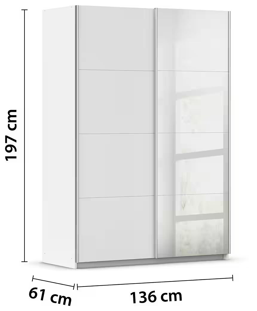 Rauch Subito 2 Door Full Mirror Sliding Door Wardrobe