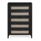 Sydney Black 5 Drawer Chest - Front view