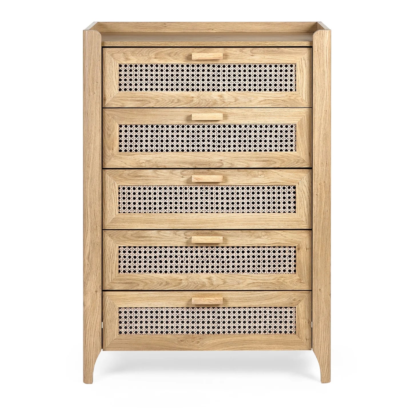Sydney Oak 5 Drawer Chest - Front view
