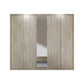 Wiemann Bristol Rustic Oak and Mirror Front 4 Door Wardrobe